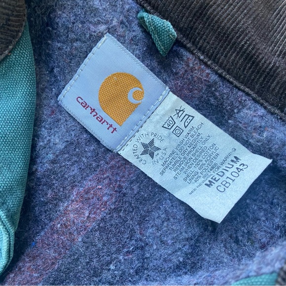 Vtg 90s Carhartt CB1043 Detroit Jacket Chore Coat Blanket Lined Distressed M - Picture 16 of 16